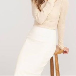 Ralf Lauren Cream Wool Pencil Skirt Size 6